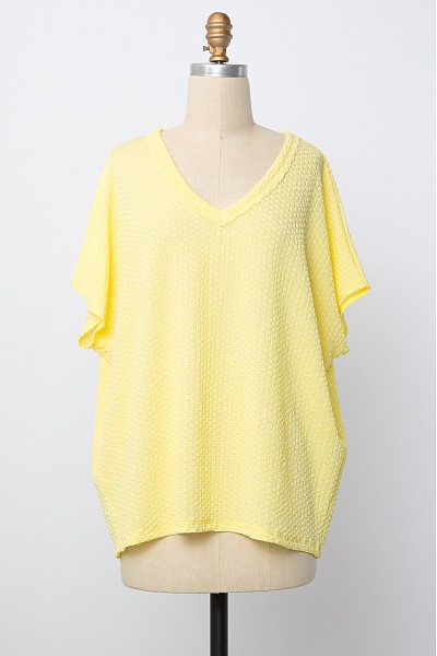 PT11630 TEXTURED KNIT DOLMAN
